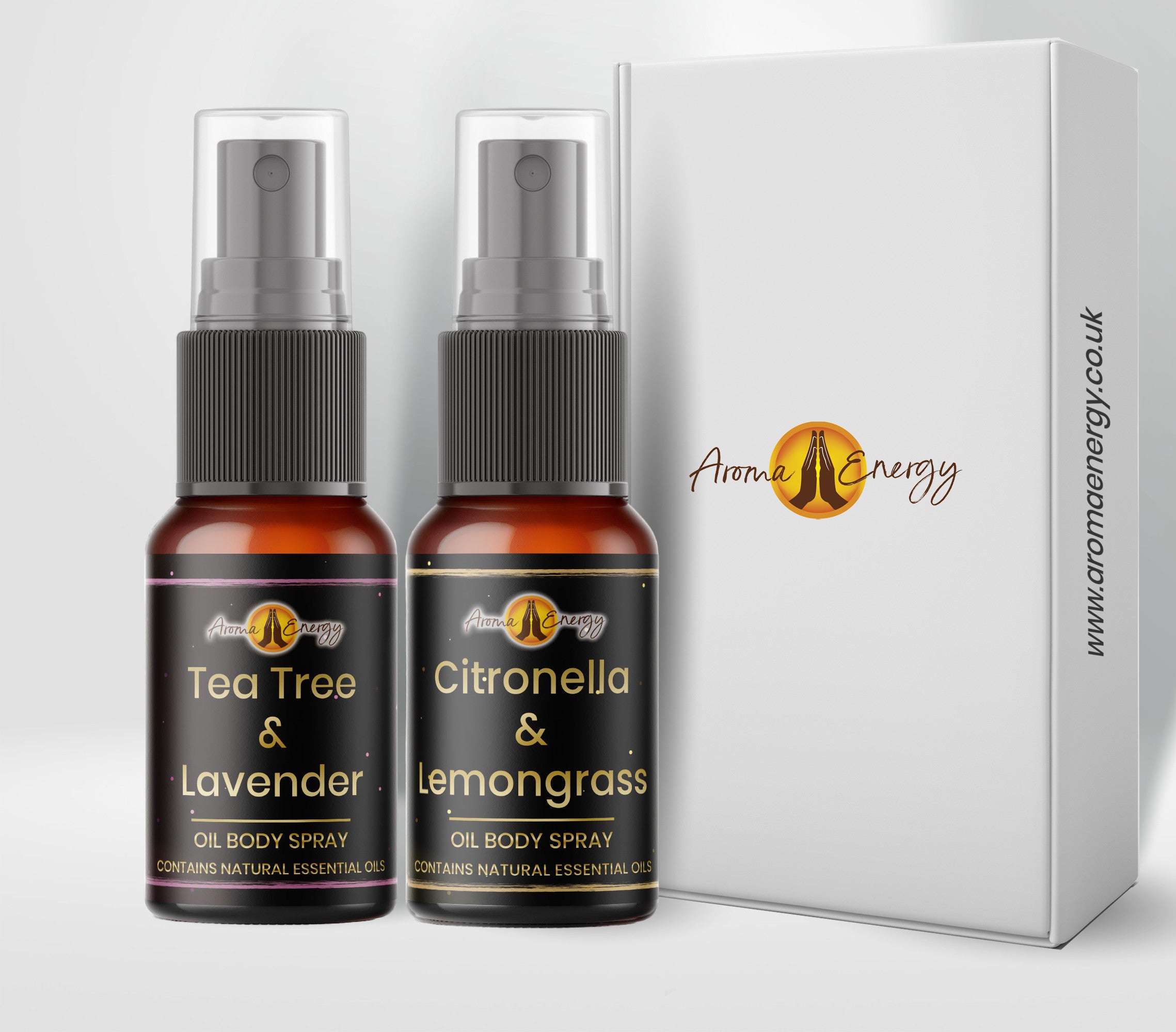 tea tree and lavender spray Citronella & Lemongrass + Tea Tree & Lavender Body Spray Gift Box Set: – Aroma Energy