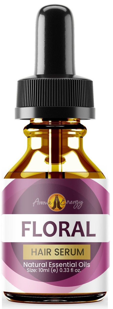 Essential Oil Hair Serum - Floral - Contains Natural Lavender, Castor and Vitamin E Oils - Aroma Energy