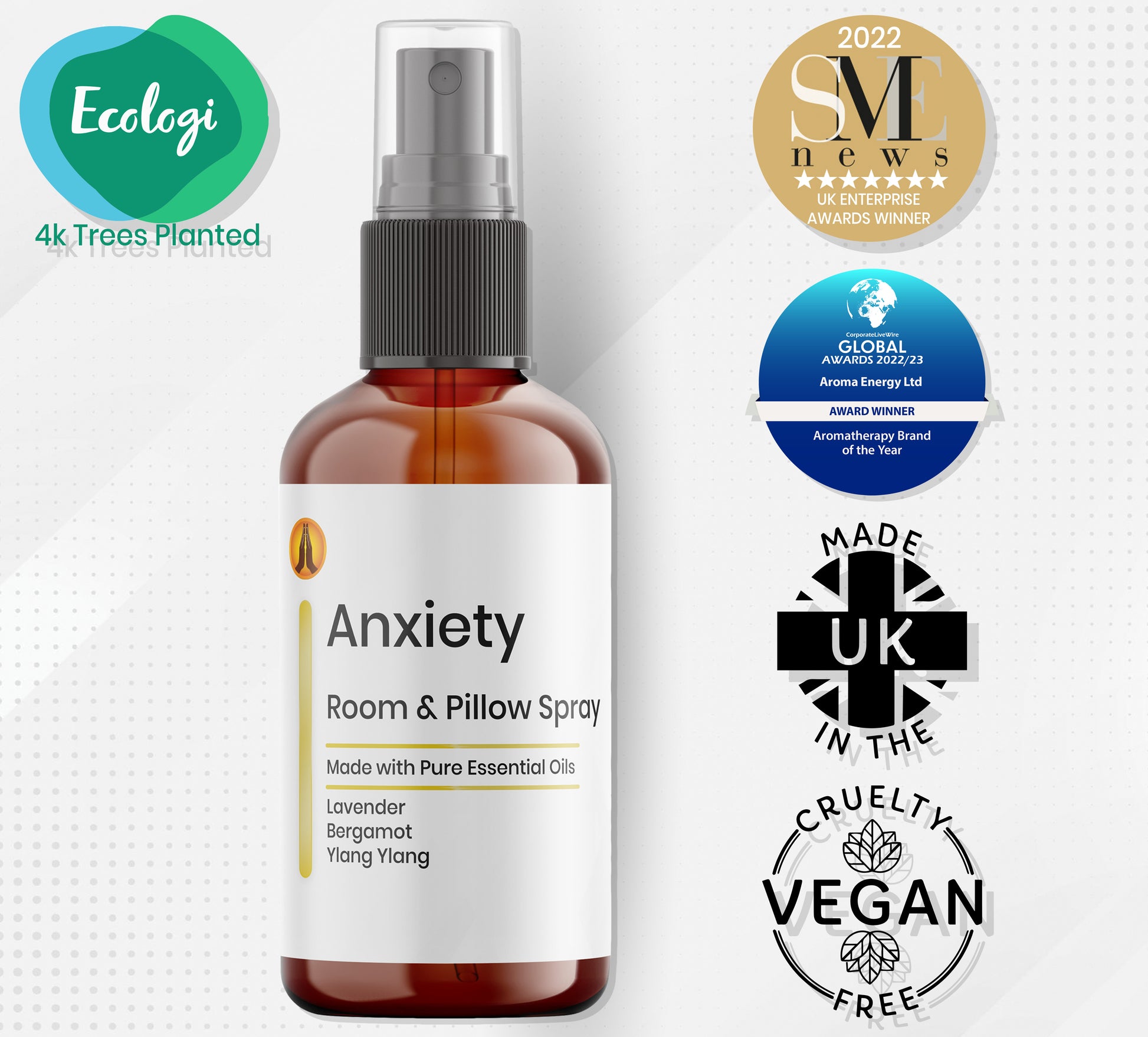 100ml bottle of Natural Anxiety Pillow Spray