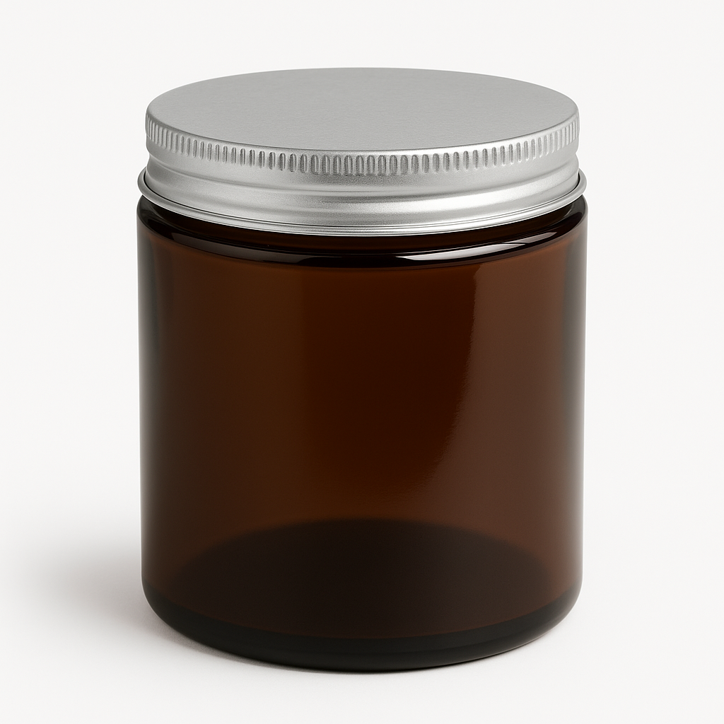 Pack of 42 – 80ml Amber Glass Jars with Aluminium Lids