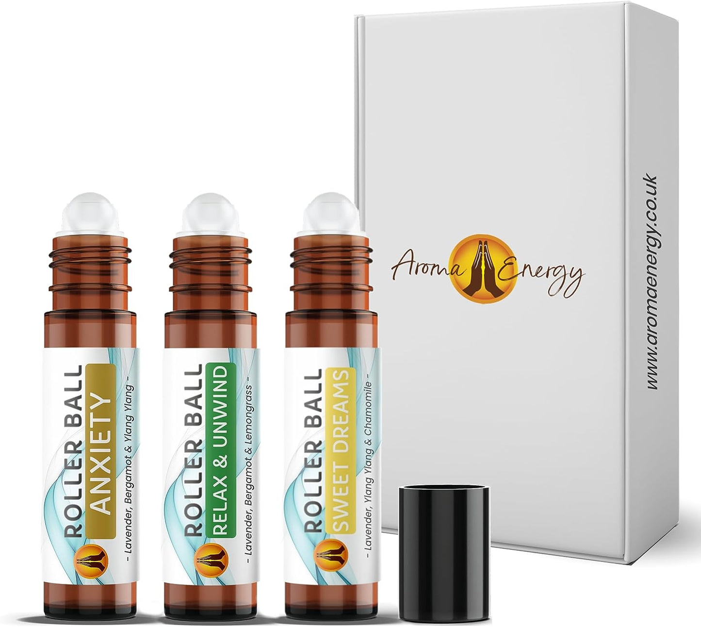 Anxiety Relief Roller Ball Gift Box Set | Essential Oil Roller Ball | Aromatherapy - Aroma Energy