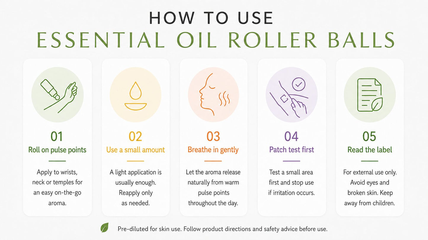 How to use essential oil roller balls | Aroma Energy