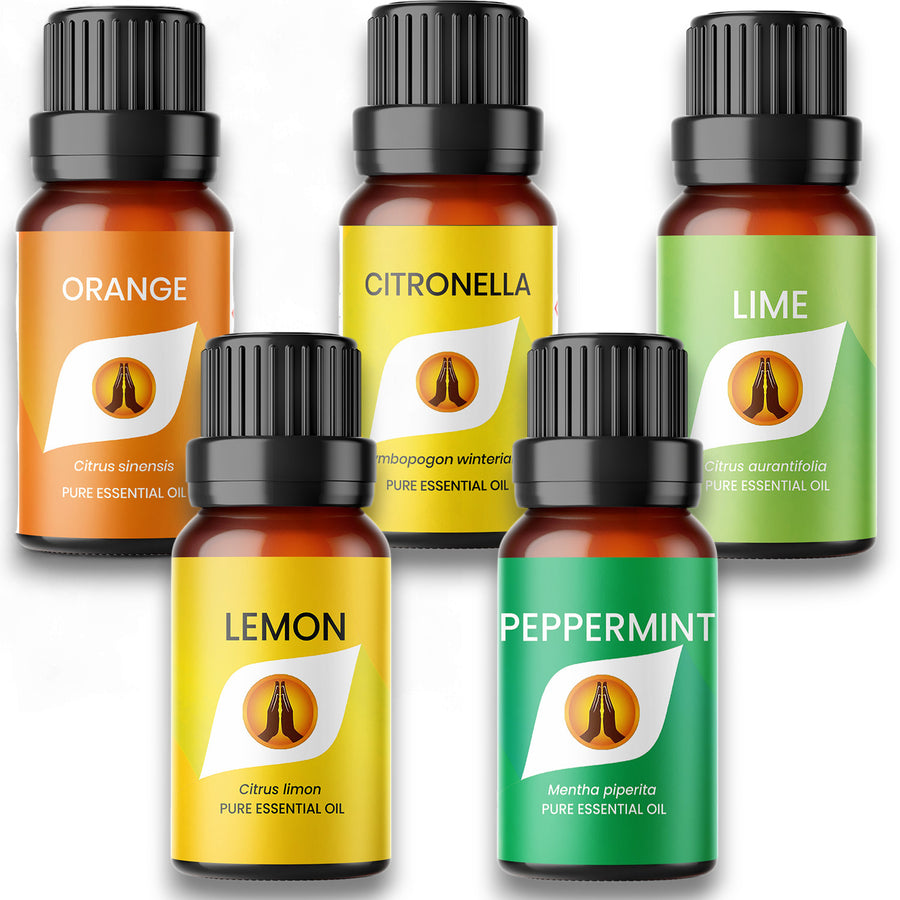 Spider Repellent Essential Oil Set – 5 Natural Oils (Peppermint, Citronella, Citrus Blend) – 10ml Each