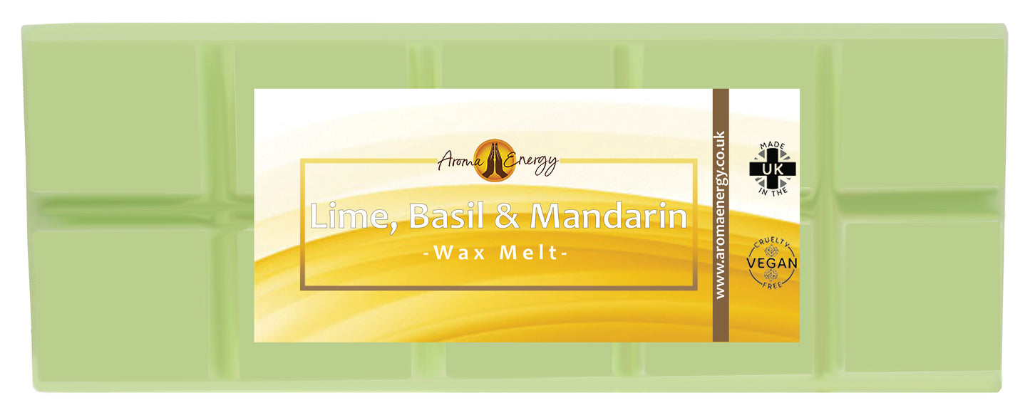 Lime, Basil & Mandarin Wax Melt | Big Snap Bar | 50g - Aroma Energy