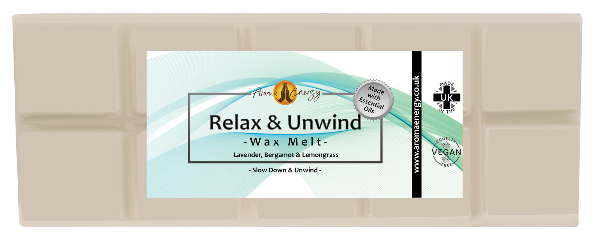 Relax & Unwind Essential Oil Wax Melt | Big Snap Bar | 50g - Aroma Energy