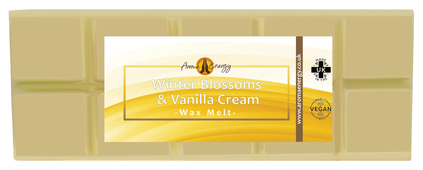 Winter Blossoms & Vanilla Cream Wax Melt | Christmas Wax Melt | Big Snap Bar | 50g - Aroma Energy