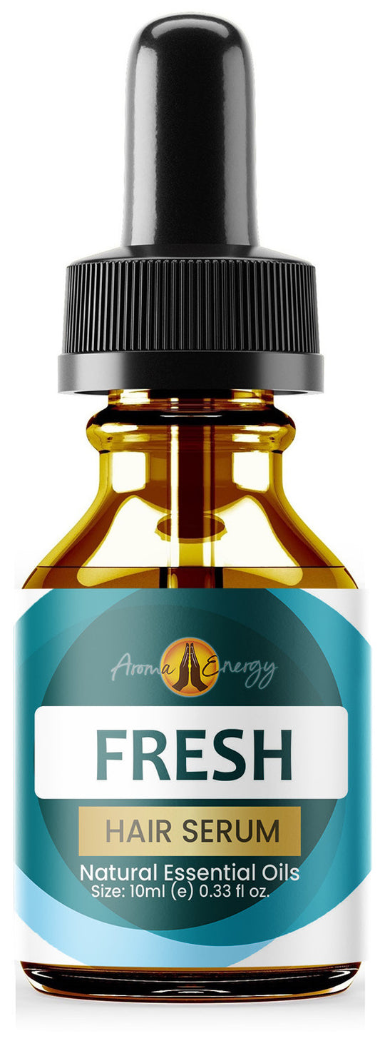 Essential Oil Hair Serum - Fresh - Contains Natural Peppermint, Castor and Vitamin E Oils - Aroma Energy