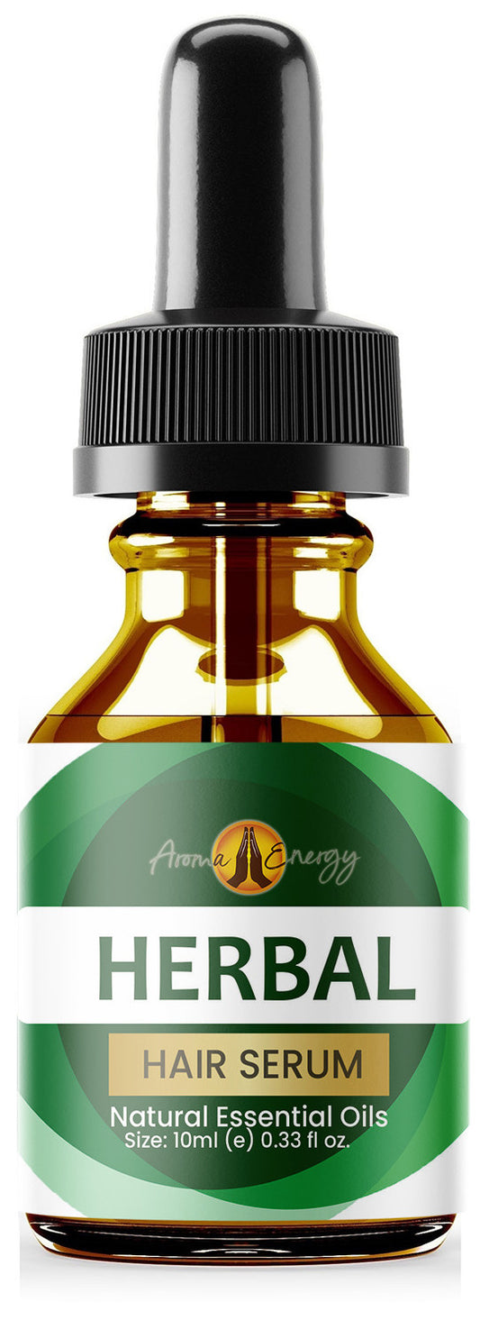 Essential Oil Hair Serum - Herbal - Contains Natural Rosemary, Castor and Vitamin E Oils - Aroma Energy