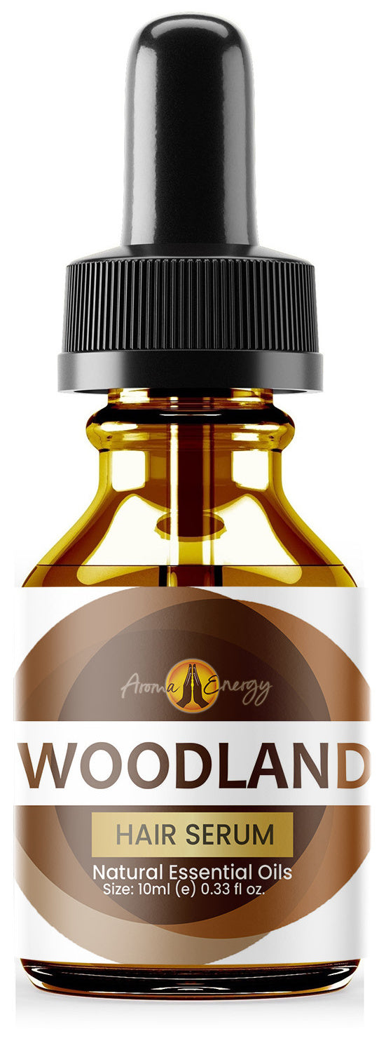 Essential Oil Hair Serum - Woodland - Contains Natural Cedarwood, Castor and Vitamin E Oils - Aroma Energy