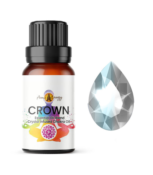 Crown Chakra Oil With Clear Quartz Crystals - Aroma Energy