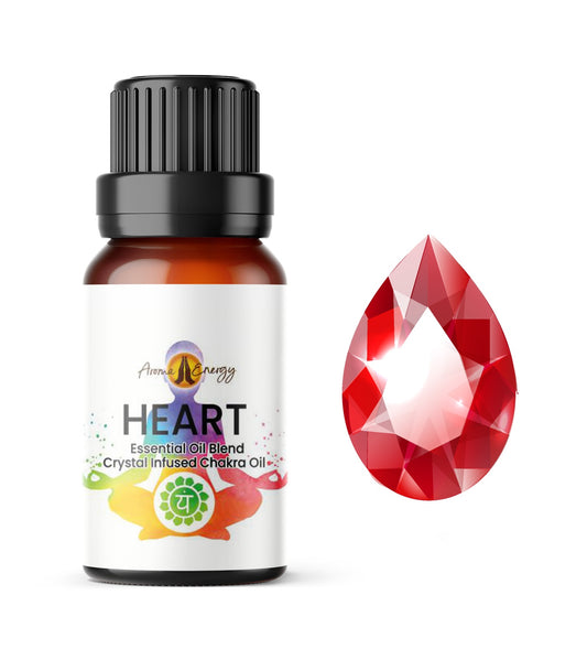 Heart Chakra Oil With Rose Quartz Crystals - Aroma Energy