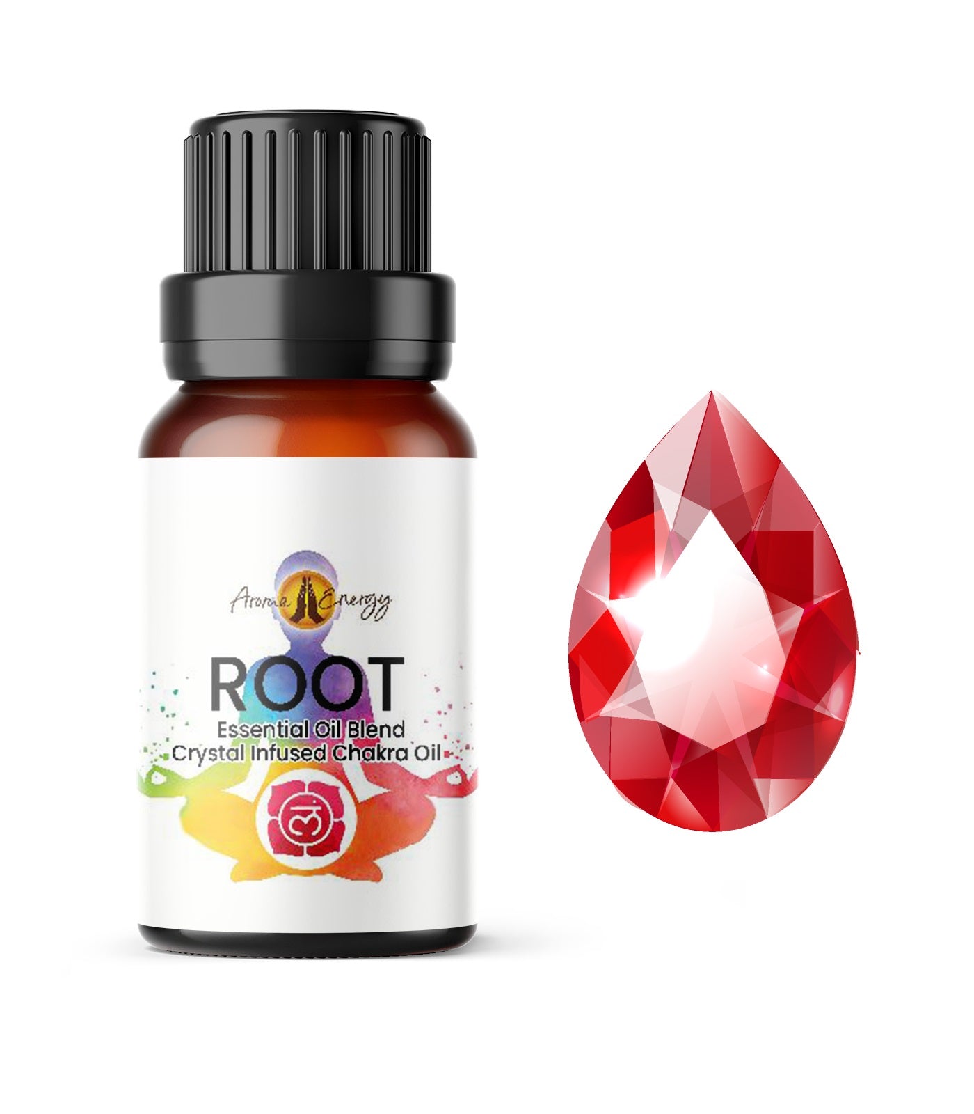Root Chakra Oil With Red Jasper Cystals - Aroma Energy