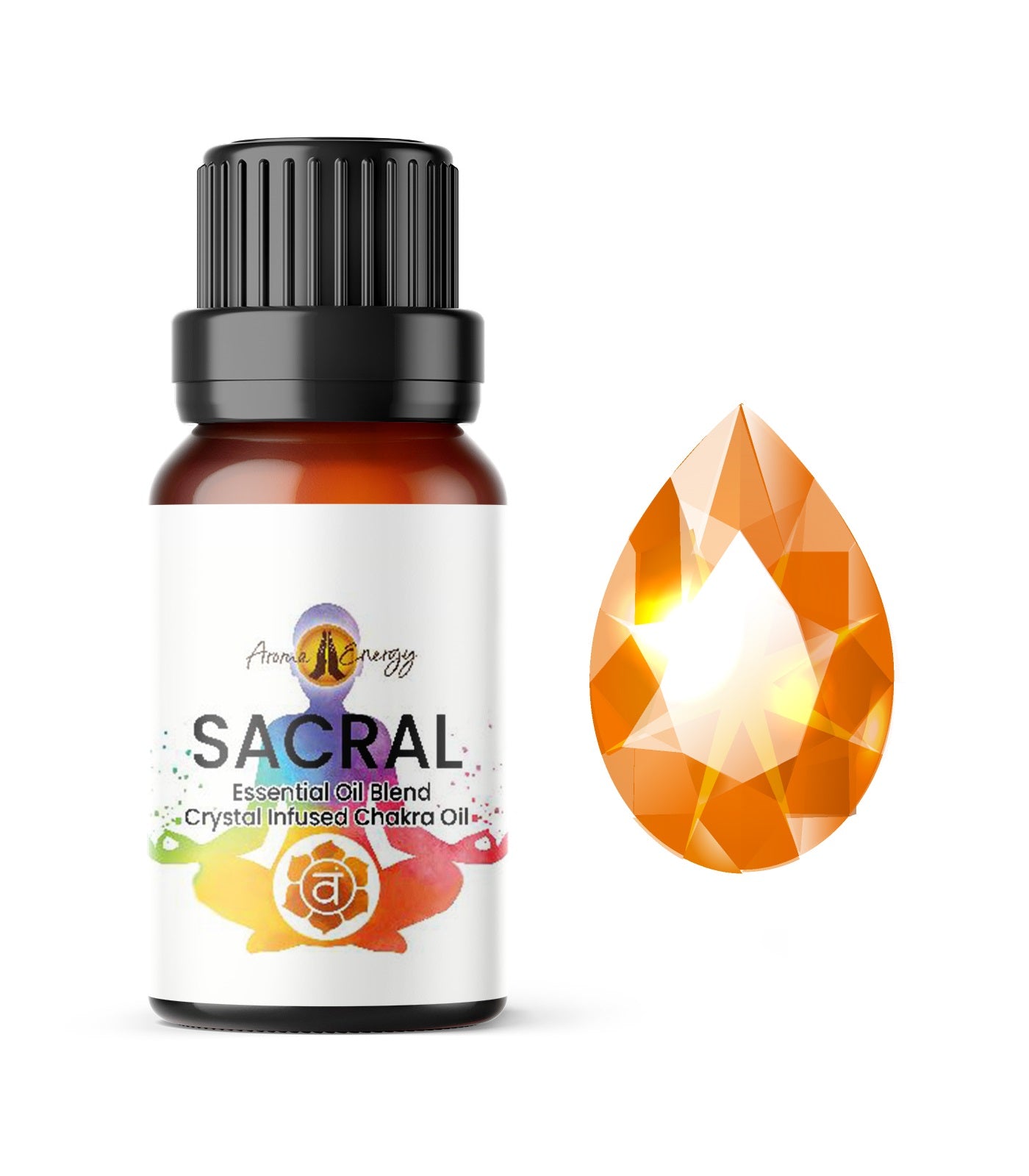 Sacral Chakra Oil With Citrine Crystals - Aroma Energy