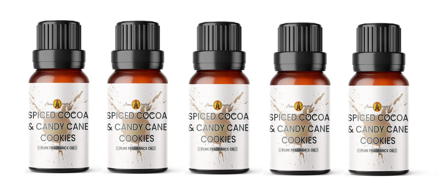 Spiced Cocoa & Candy Cane Cookies Fragrance Oil | Christmas fragrance oil - Aroma Energy