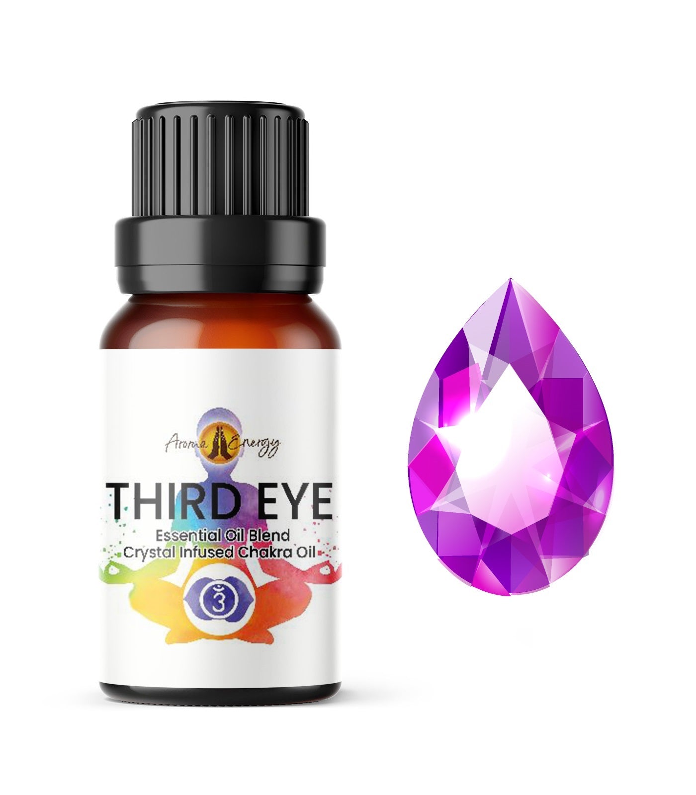Third Eye Chakra Oil With Amethyst Crystals - Aroma Energy