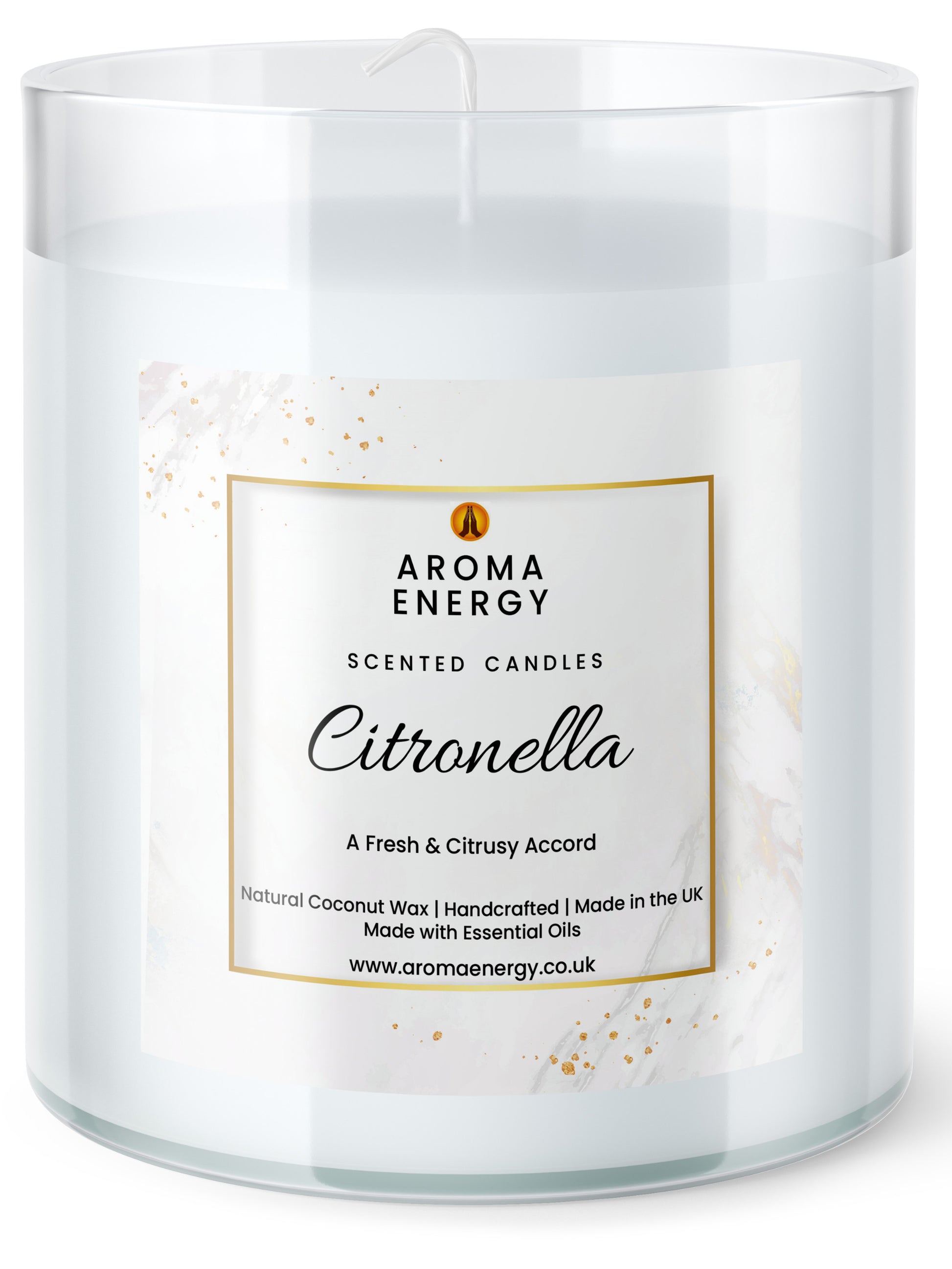 Citronella Scented Candle | Best home fragrance | Essential oil & Coconut Wax - Aroma Energy