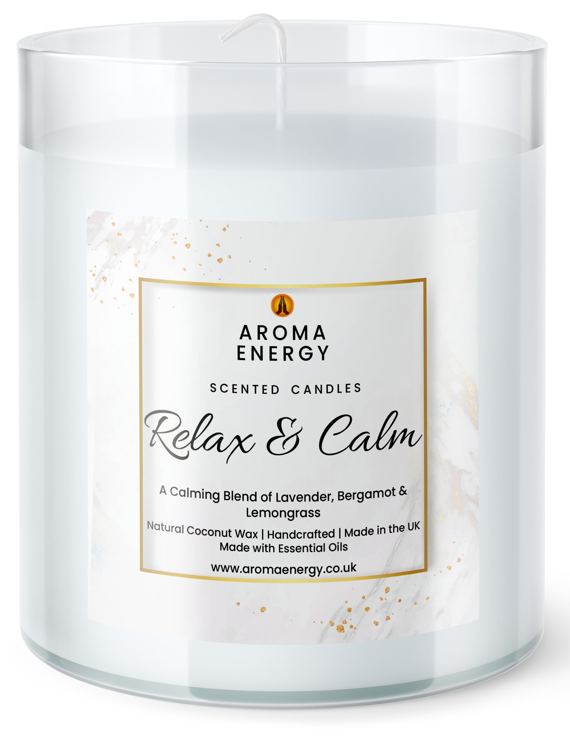 Relax & Calm Scented Candle | Best home fragrance | Essential oil blend & Coconut Wax - Aroma Energy