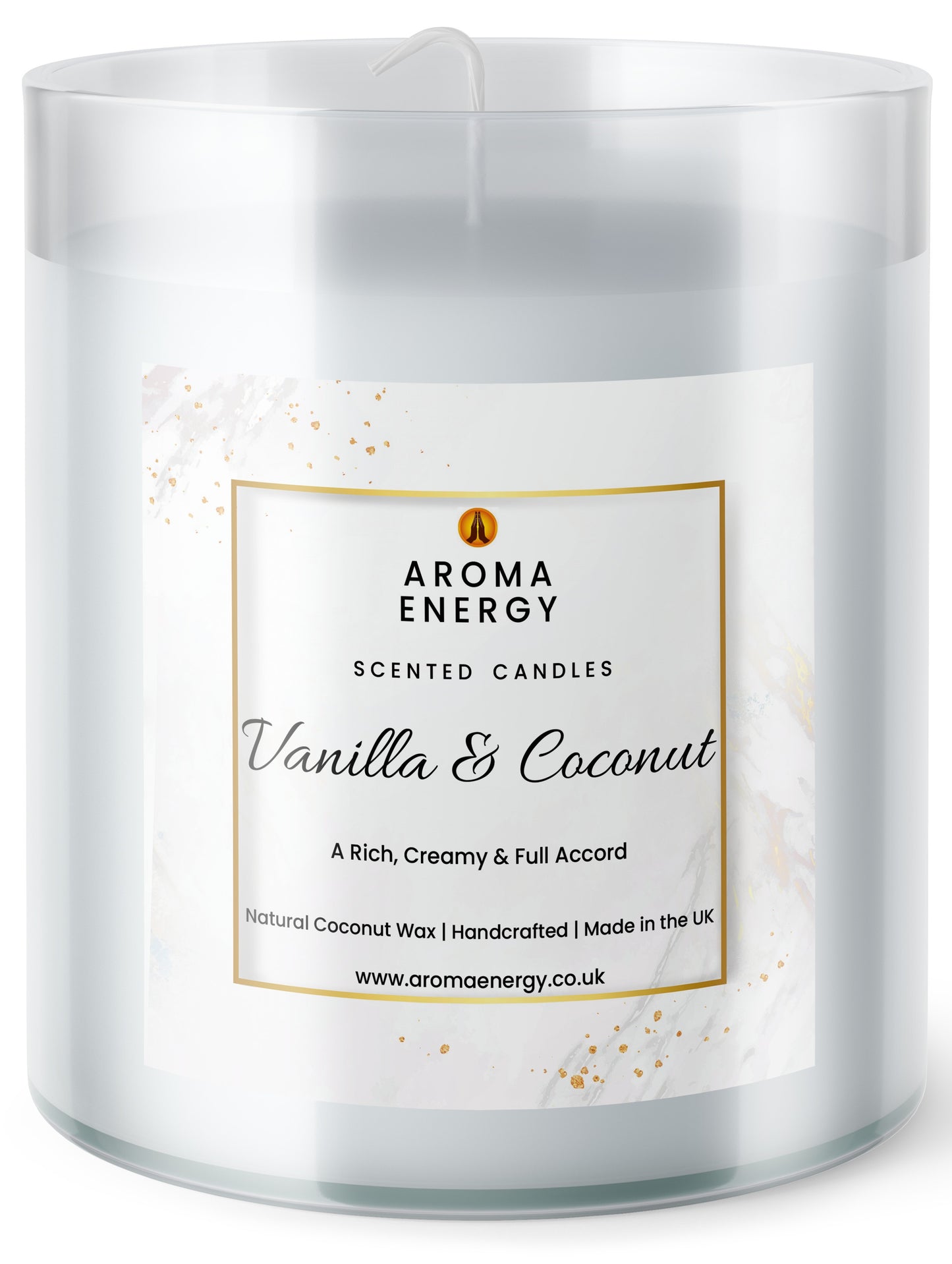 Vanilla & Coconut Scented Candle | Best home fragrance | Coconut Wax - Aroma Energy